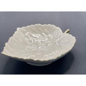 Vintage Lenox Made in Japan White & Gold 6”x5” Candy Nut Dish Porcelain